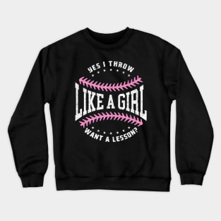 Play Like A Girl Softball Player Crewneck Sweatshirt